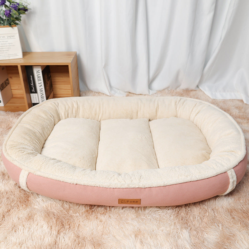 Round Pet Bed Linen Non Slip Sleeping Mat Nest