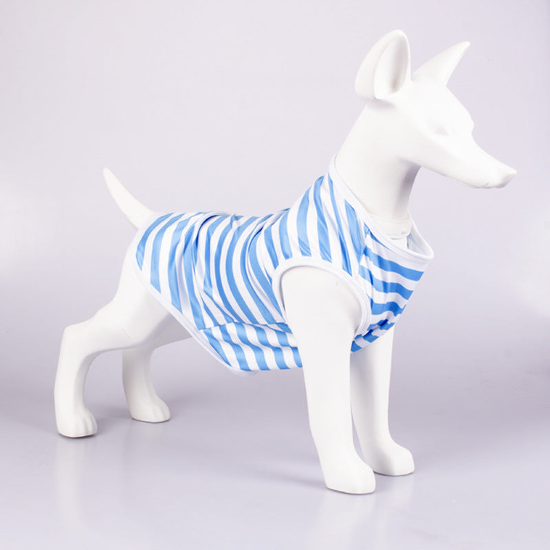 Pet Striped Crew Neck Tank Top T-Shirt Apparel