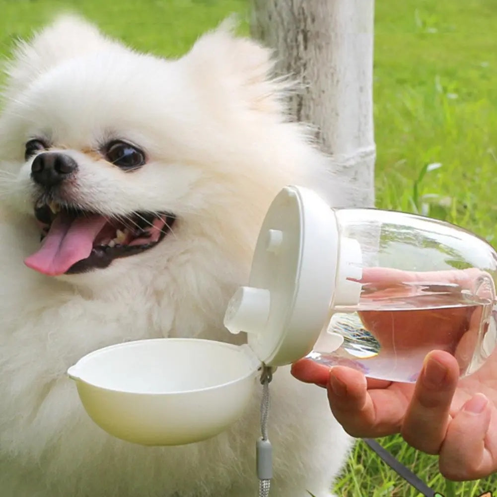 Pet Portable Travel Water Bottle Drinking Bowl Cup Lanyard