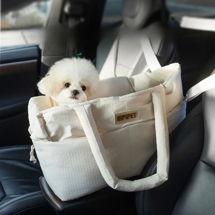 Pet Car Seat Carrier Adjustable Safety Leash Portable Console Travel Bag