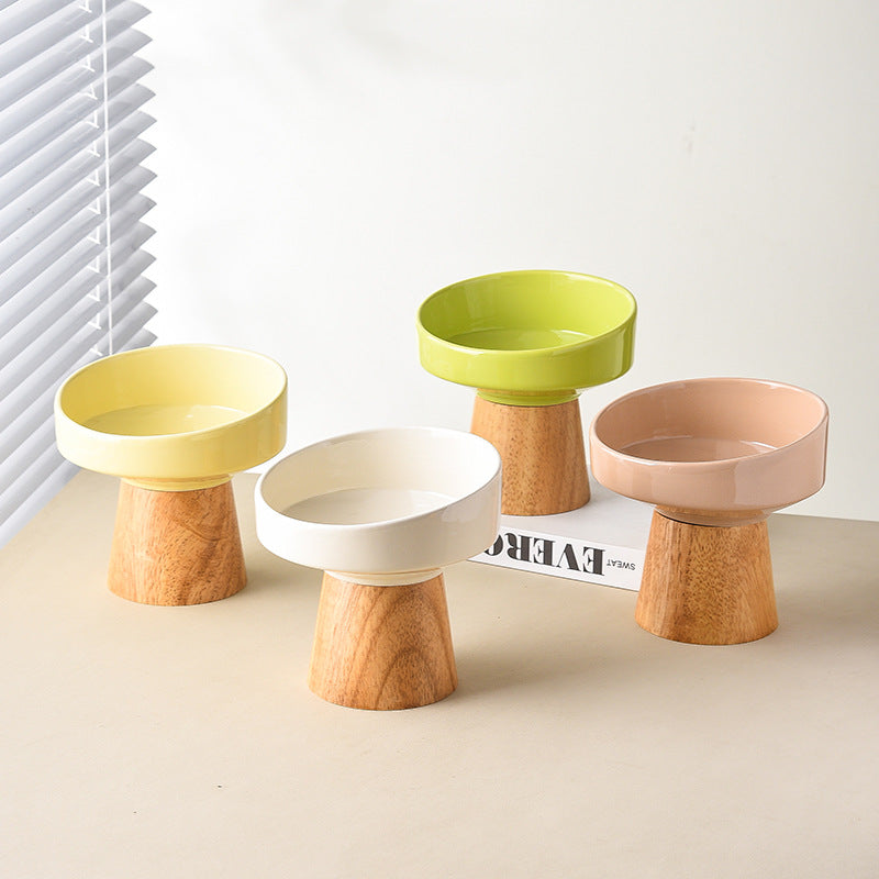 Pet Ceramic Elevated Food Water Dining Bowl