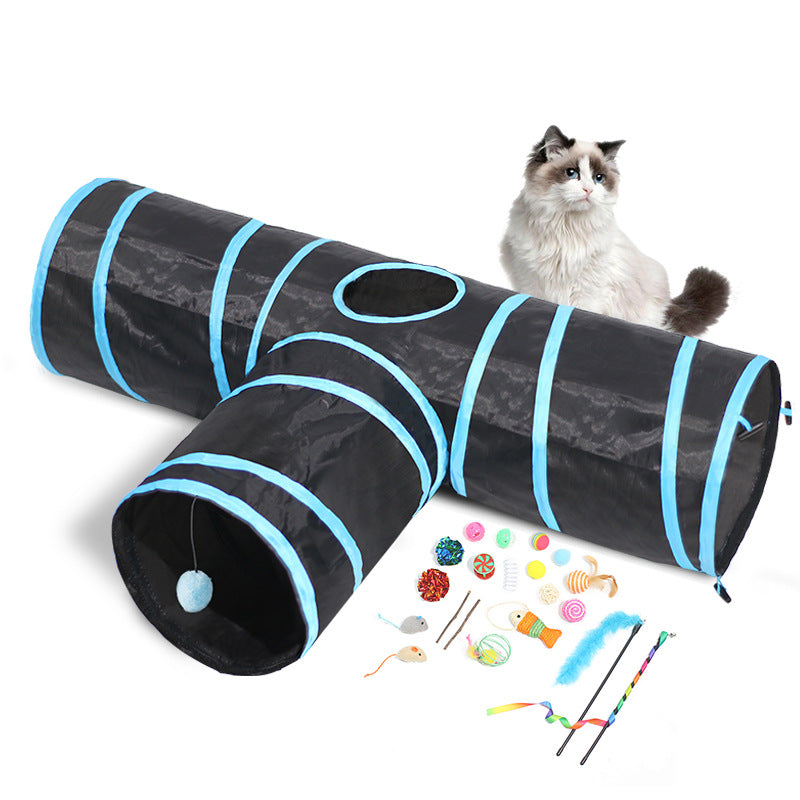 Pet Foldable Tunnel Climbing Path Interactive Toy