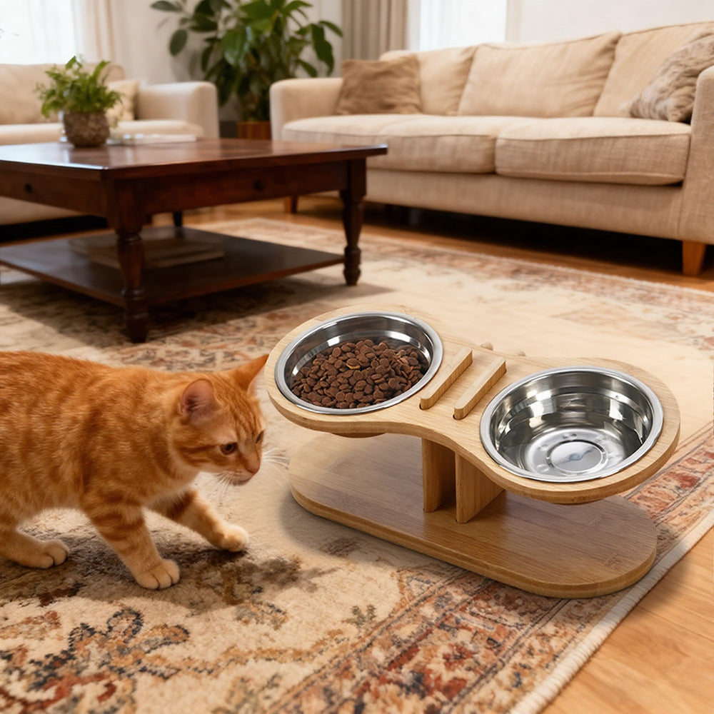 Pet Adjustable Tilted Feeding Bowl Stand Ergonomic Elevated Dish