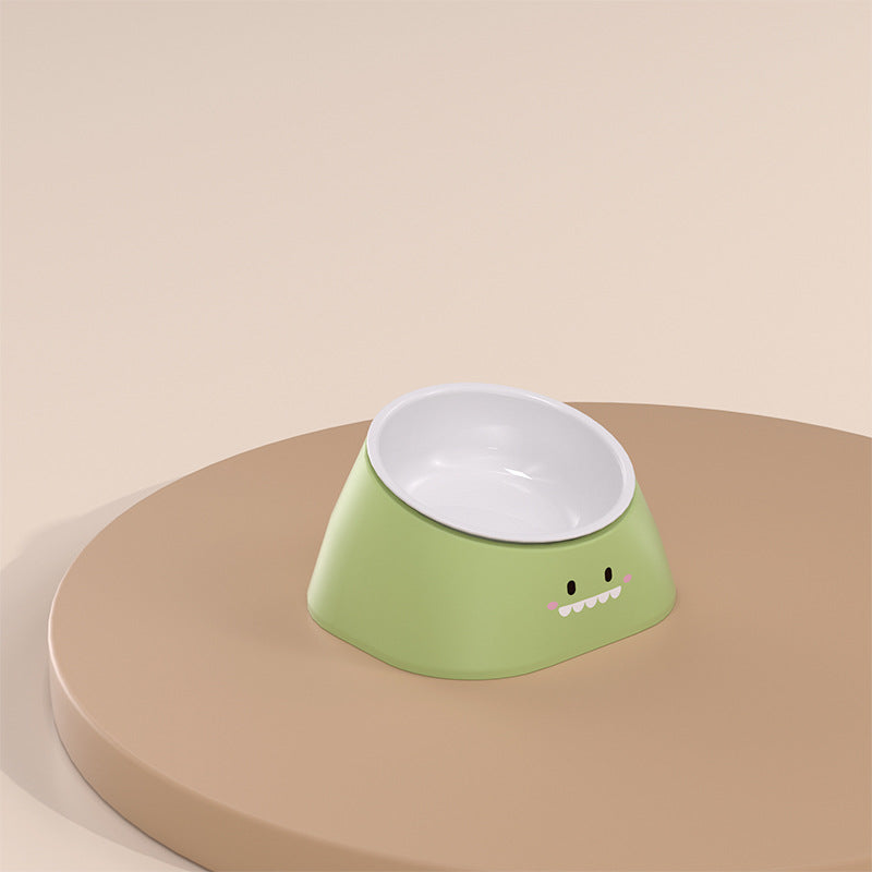 Pet Stainless Steel Tilted Cervical Support Feeding Bowl