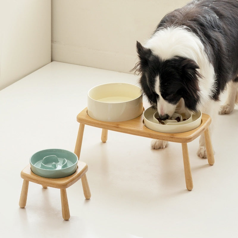 Pet Ceramic Slow Feeding Anti Choking Tip Proof Bowl