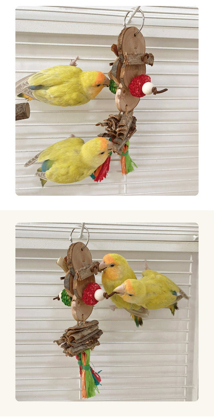 Parrot Bite Toy String Colorful Cage Hanging Toy Pendant