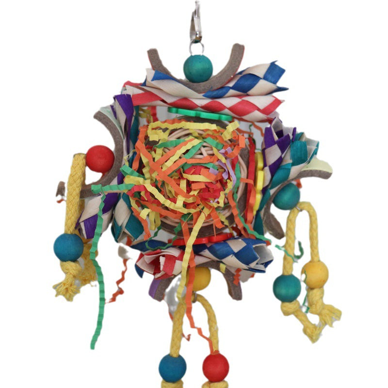 Colorful Vine Paper Tube Bird Cage Parrot Toy Pendant