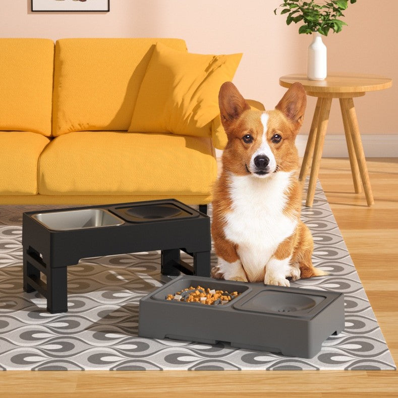 Pet Adjustable Stainless Double Elevated Feeding Bowl