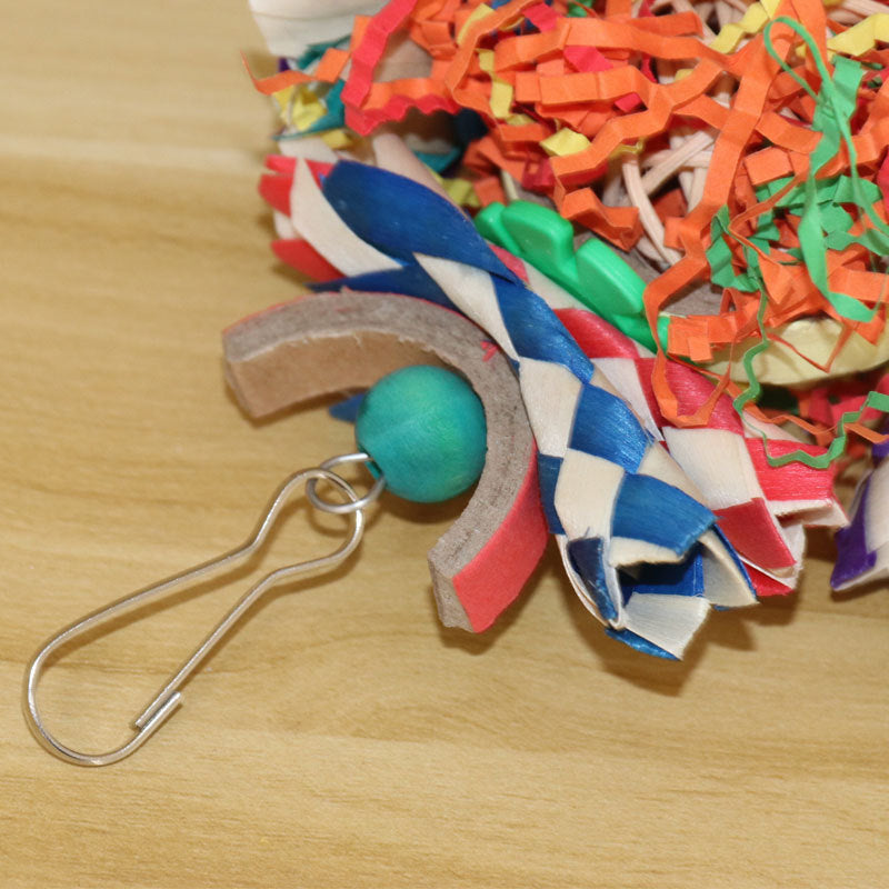Colorful Vine Paper Tube Bird Cage Parrot Toy Pendant